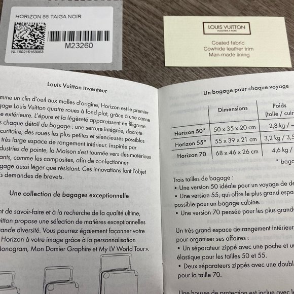 LOUIS VUITTON FOUR WHEELED CARRYON - Horizon 55 Taiga Leather Noir - M23260 - - Picture 2 of 12
